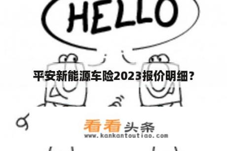 平安新能源车险2023报价明细？