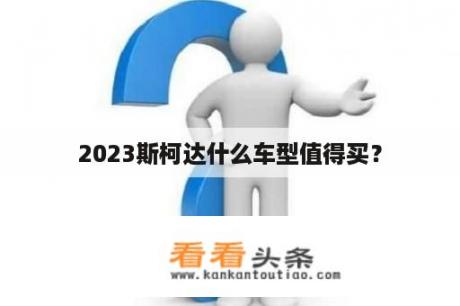 2023斯柯达什么车型值得买？