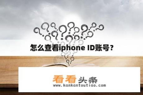 怎么查看iphone ID账号？