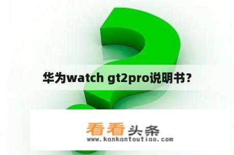 华为watch gt2pro说明书？