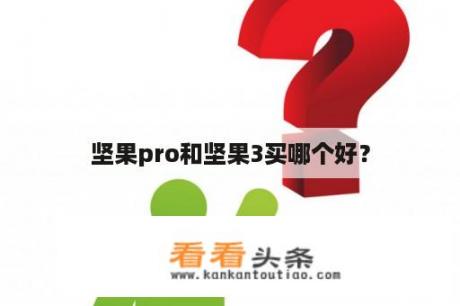 坚果pro和坚果3买哪个好？