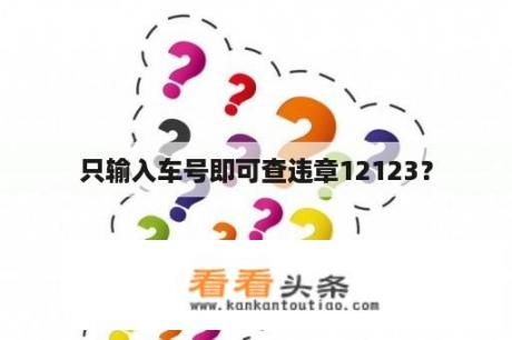 只输入车号即可查违章12123？