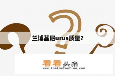 兰博基尼urus质量？