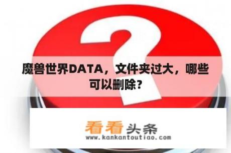 魔兽世界DATA，文件夹过大，哪些可以删除？