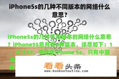 iPhone5s的几种不同版本的网络什么意思？