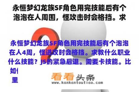 永恒梦幻龙族SF角色用完技能后有个泡泡在人周围，怪攻击时会格挡。求教什么职业什么技能？