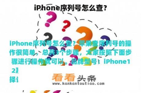 iPhone序列号怎么查？