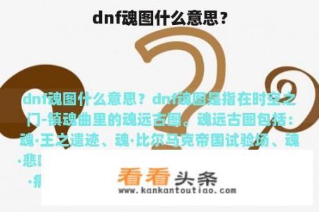 dnf魂图什么意思？