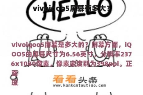 vivoiqoo5屏幕有多大？