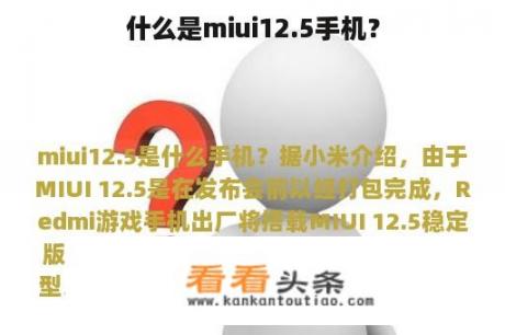 什么是miui12.5手机？