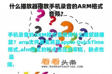 什么播放器播放手机录音的ARM格式音频？