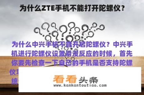 为什么ZTE手机不能打开陀螺仪？