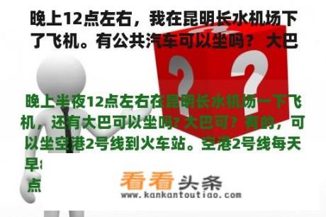 晚上12点左右，我在昆明长水机场下了飞机。有公共汽车可以坐吗？ 大巴可？