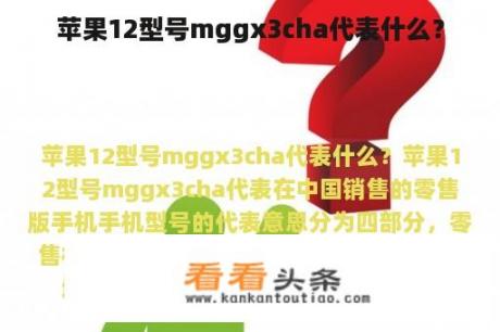 苹果12型号mggx3cha代表什么？