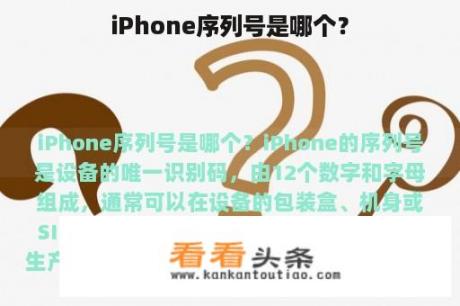 iPhone序列号是哪个？