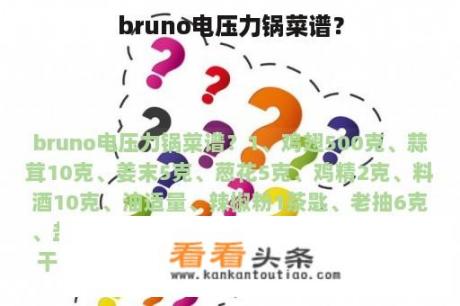 bruno电压力锅菜谱？