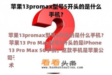 苹果13promax型号5开头的是什么手机？