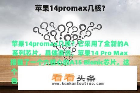 苹果14promax几核？