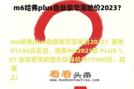 m6哈弗plus自动豪华落地价2023？