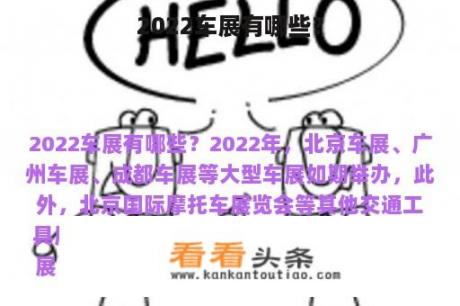 2022车展有哪些？