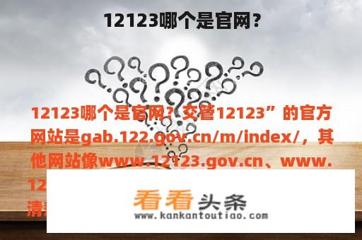 12123哪个是官网？