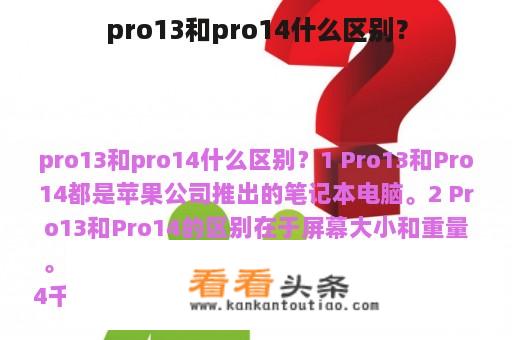 pro13和pro14什么区别？