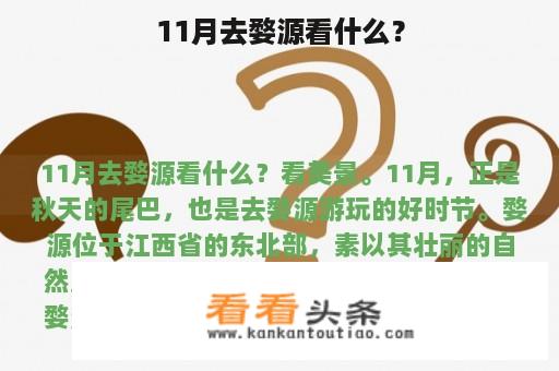 11月去婺源看什么？