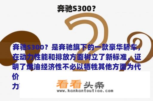 奔驰S300？