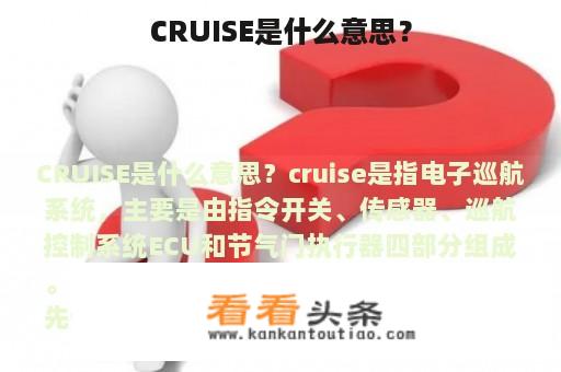 CRUISE是什么意思？