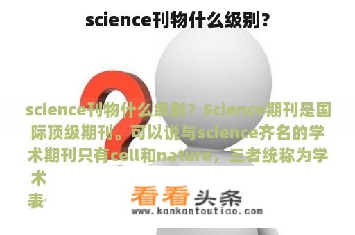 science刊物什么级别？