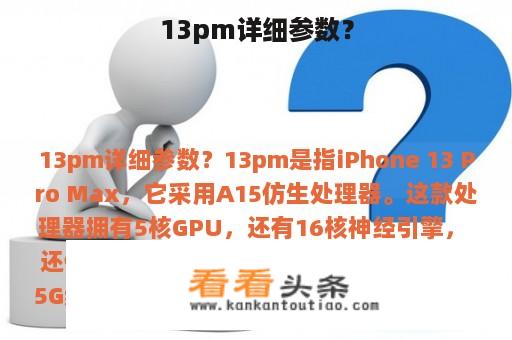 13pm详细参数？