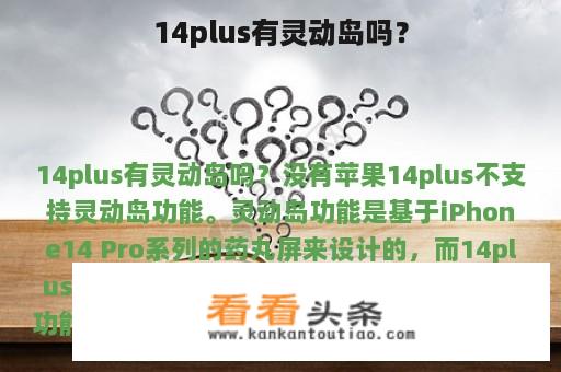 14plus有灵动岛吗？