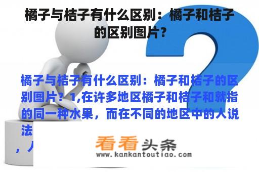 橘子与桔子有什么区别：橘子和桔子的区别图片？