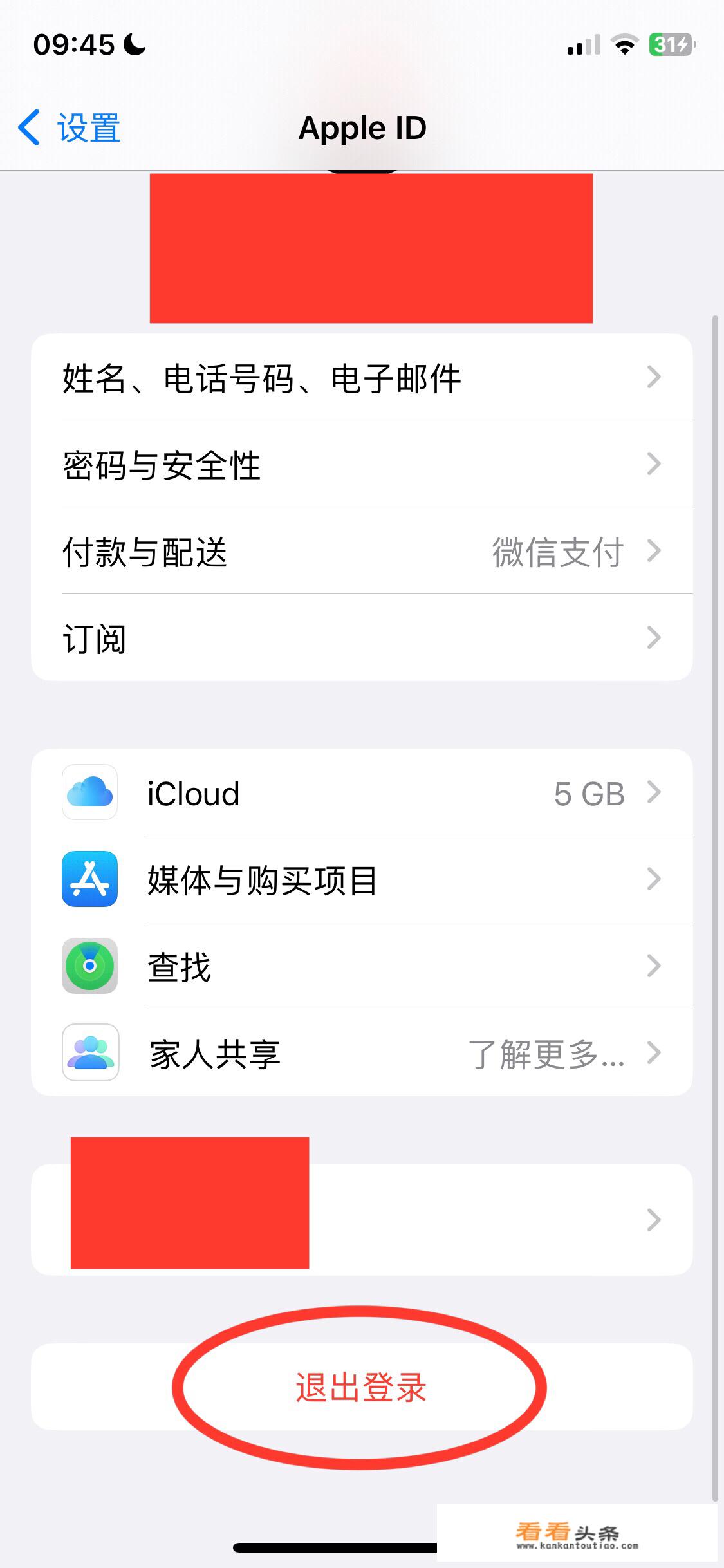 苹果怎么退出id账号？
