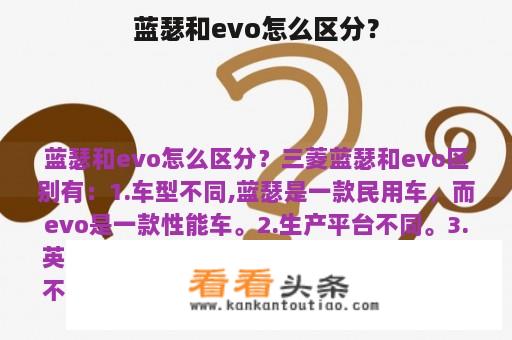 蓝瑟和evo怎么区分？