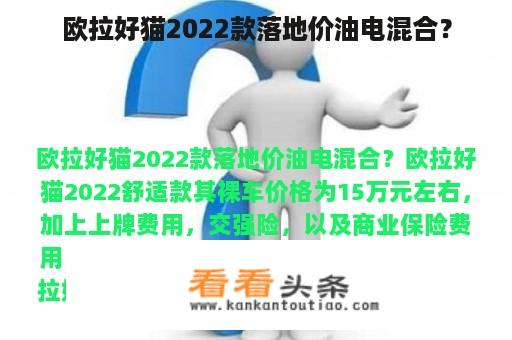 欧拉好猫2022款落地价油电混合？