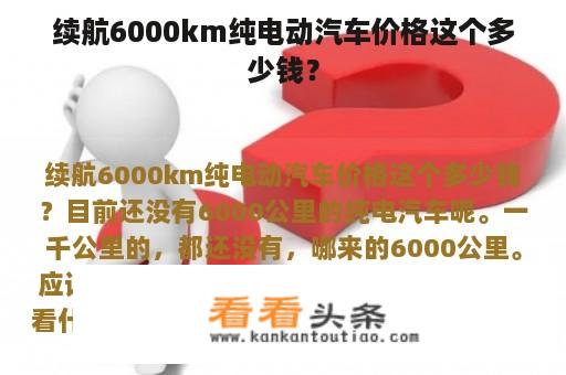 续航6000km纯电动汽车价格这个多少钱？