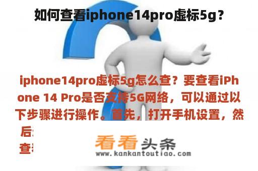 如何查看iphone14pro虚标5g？