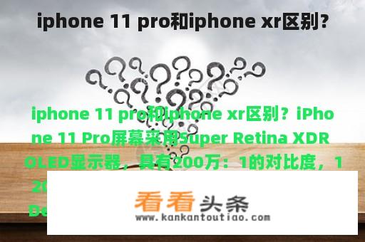 iphone 11 pro和iphone xr区别？