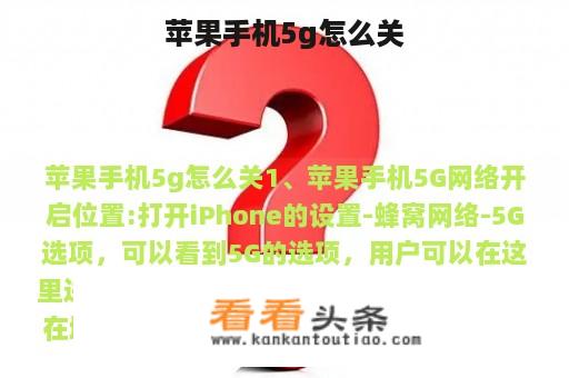 苹果手机5g怎么关