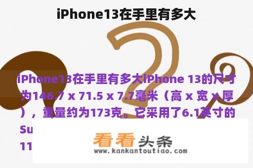 iPhone13在手里有多大