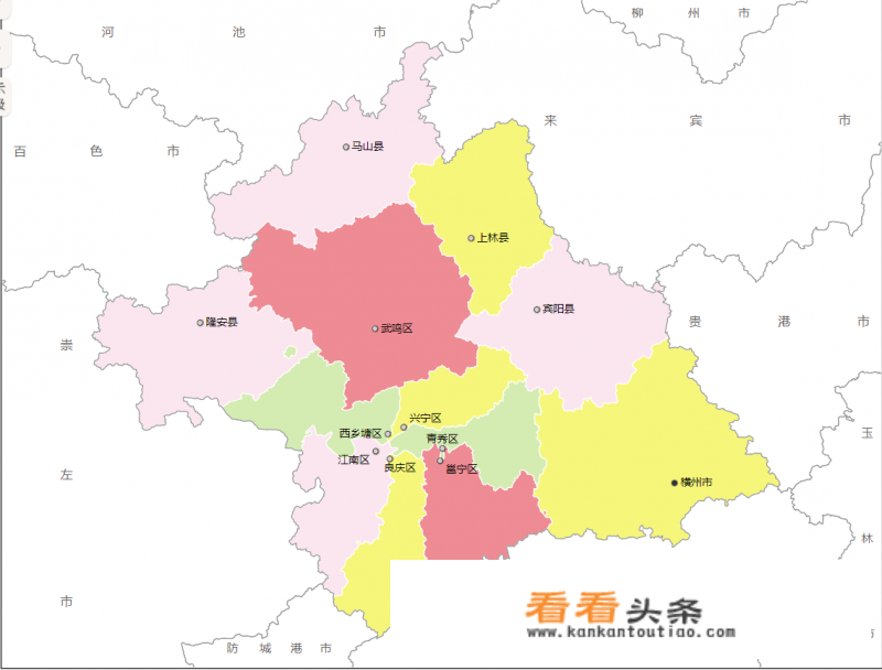 南宁市区地图区域划分？