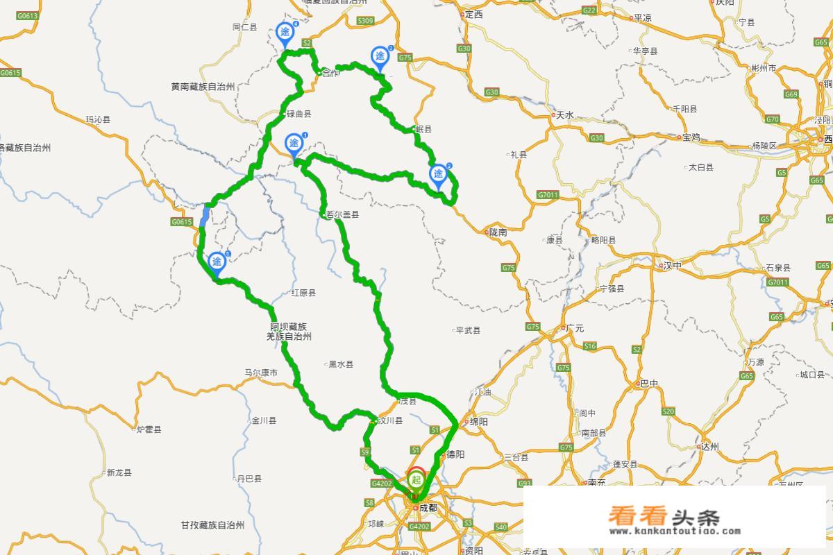 成都到阿坝县自驾游最佳路线？