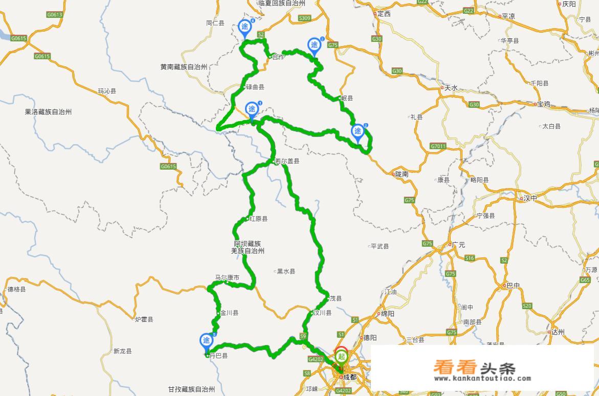 成都到阿坝县自驾游最佳路线？