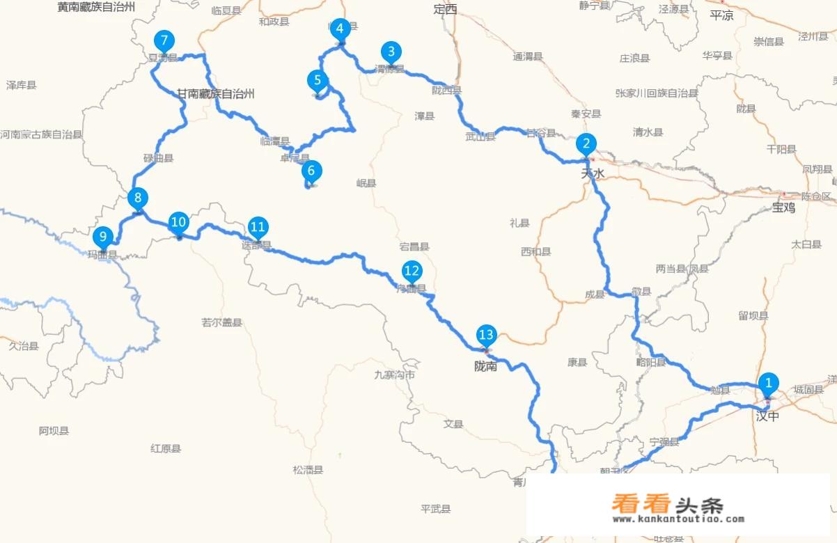 汉中到川西自驾游最佳路线？