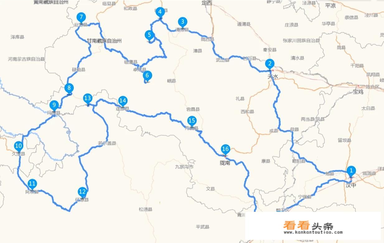 汉中到川西自驾游最佳路线？