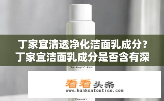 丁家宜清透净化洁面乳成分？丁家宜洁面乳成分是否含有深层清洁剂和透明质酸，以达到清爽无油、净透肌肤的效果？