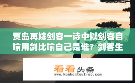 贾岛再嫁剑客一诗中以剑客自喻用剑比喻自己是谁？剑客生涯梦中人，贾岛诗歌中的剑与自我形象的探索