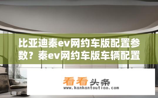 比亚迪秦ev网约车版配置参数？秦ev网约车版车辆配置详解，续航、高速表现及安全性有何亮点?