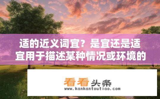 适的近义词宜？是宜还是适宜用于描述某种情况或环境的最佳选择?